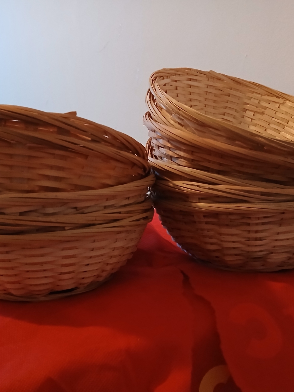Bamboo Round  Baskets Neutral Brown